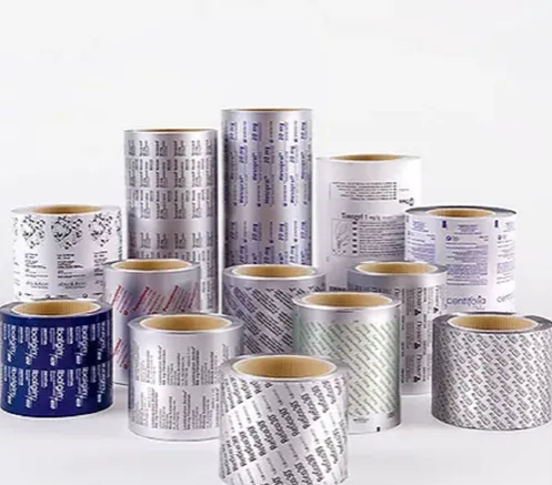 pharmaceutical blister foil rolls with printed text
